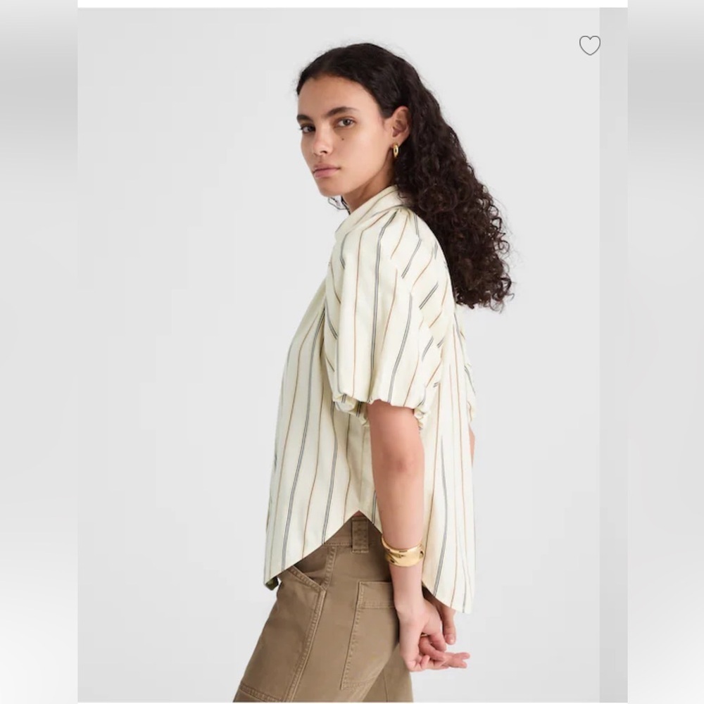 Madewell Shirred Bubble-Sleeve Button-Up
Shirt in Poplin 100% cotton Sz Medium - Picture 6 of 14